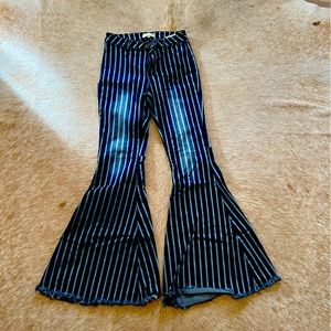Striped Bell Bottom Pants